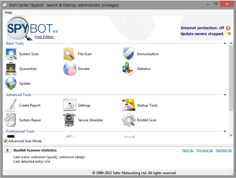 Spybot - бесплатный антивирус